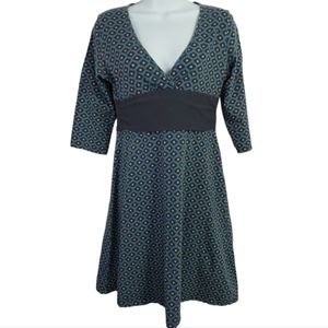 Patagonia Margot 3/4 Sleeve Dress Organic Cotton Sz Medium Women's Green